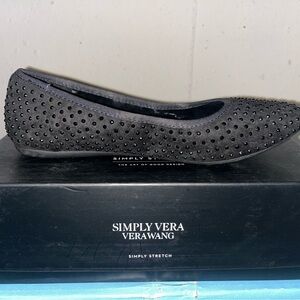 Simply Vera Vera Wang Black Studded Flats